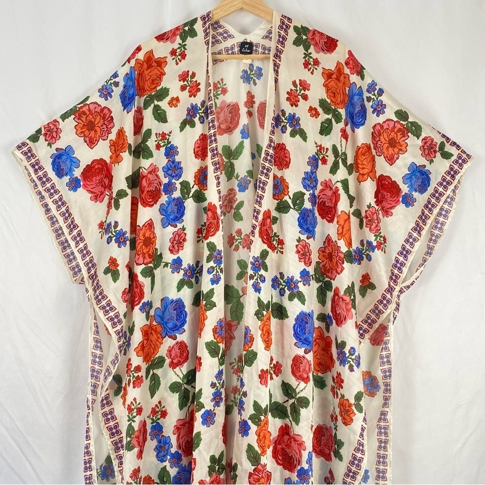 Echo Women’s Floral One Size Kimono Coverup - Picture 3 of 16